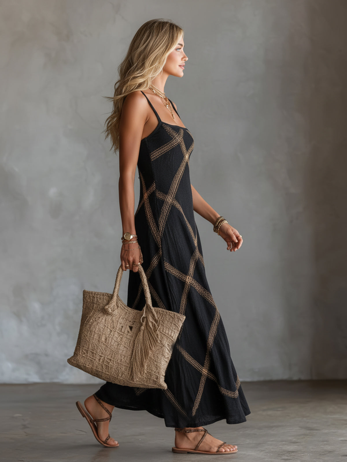 Vittoria | Geometric Print Maxi Dress