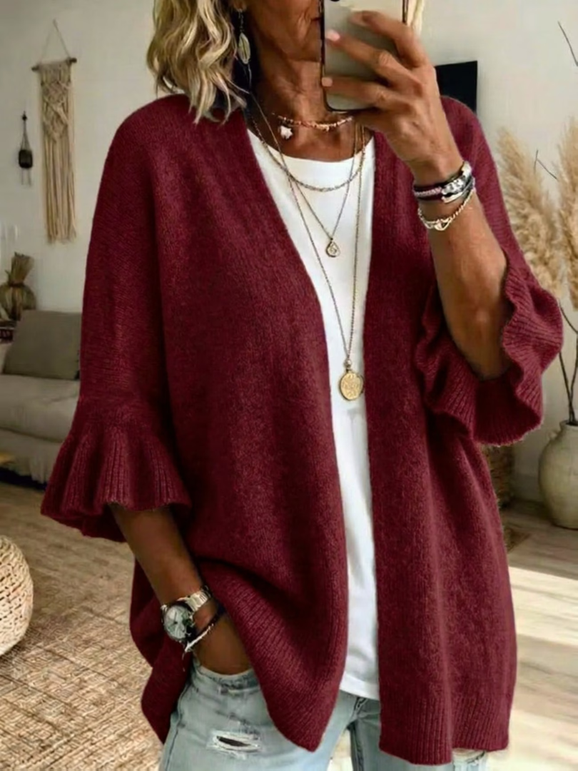 Marisol | Knit Vest with Ruffle Sleeves