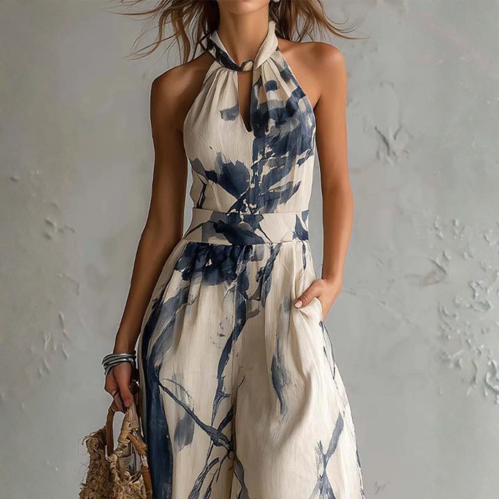 Giada™ | Artistic Halterneck Jumpsuit