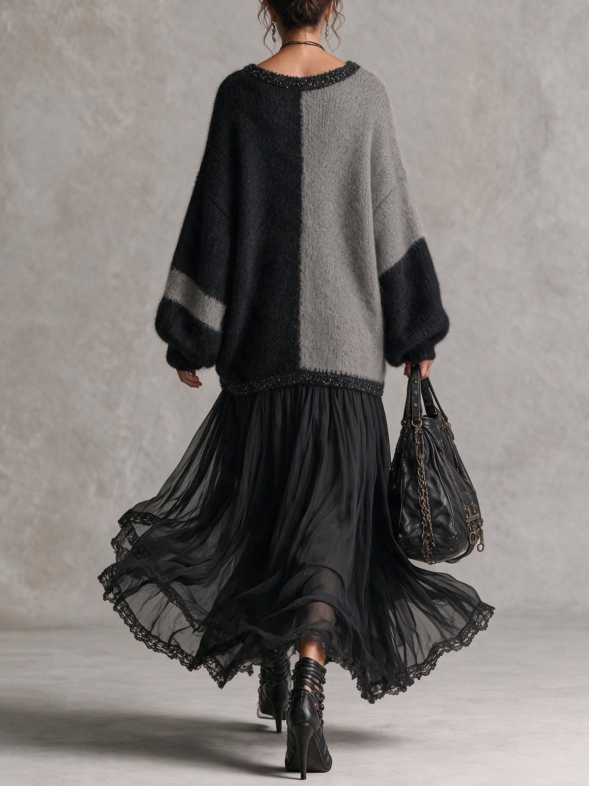 Rosaura | Color-Block Knit Top Maxi Dress