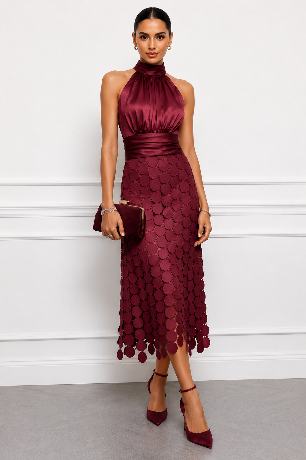 Irène | Halter Neck Midi Dress