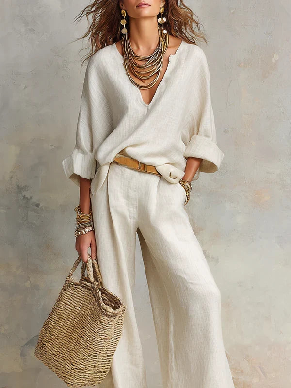 Tara | Natural Linen Resort Set