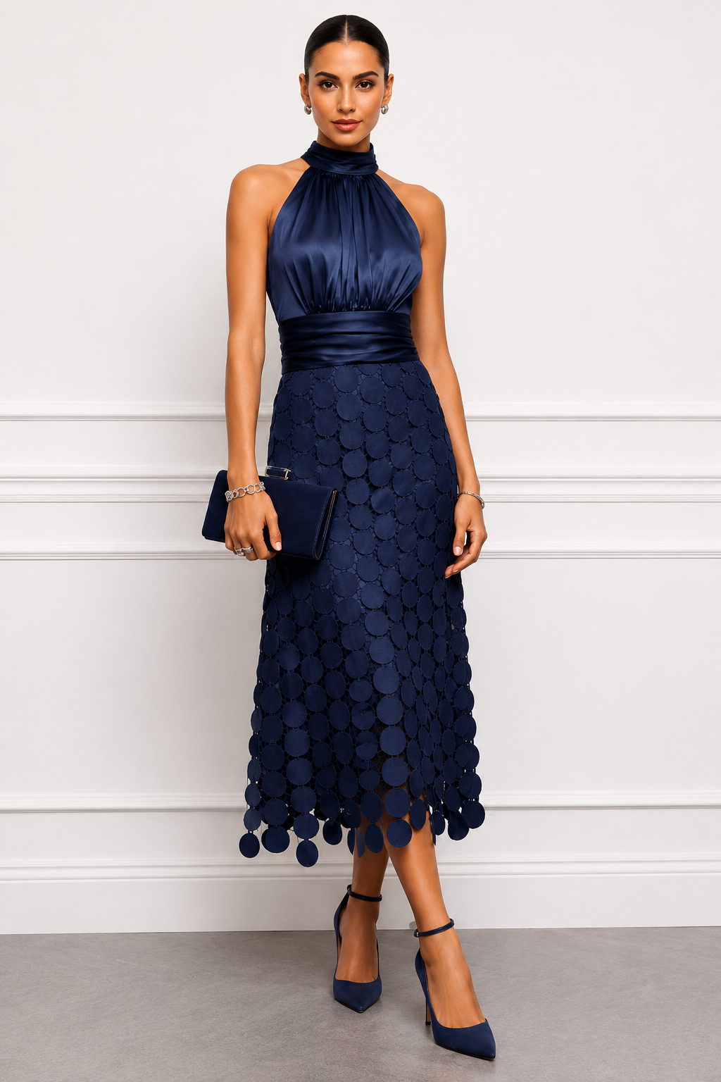 Irène | Halter Neck Midi Dress