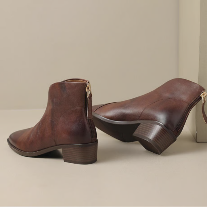 Claudine™ | Luxury Low Heel Ankle Boots