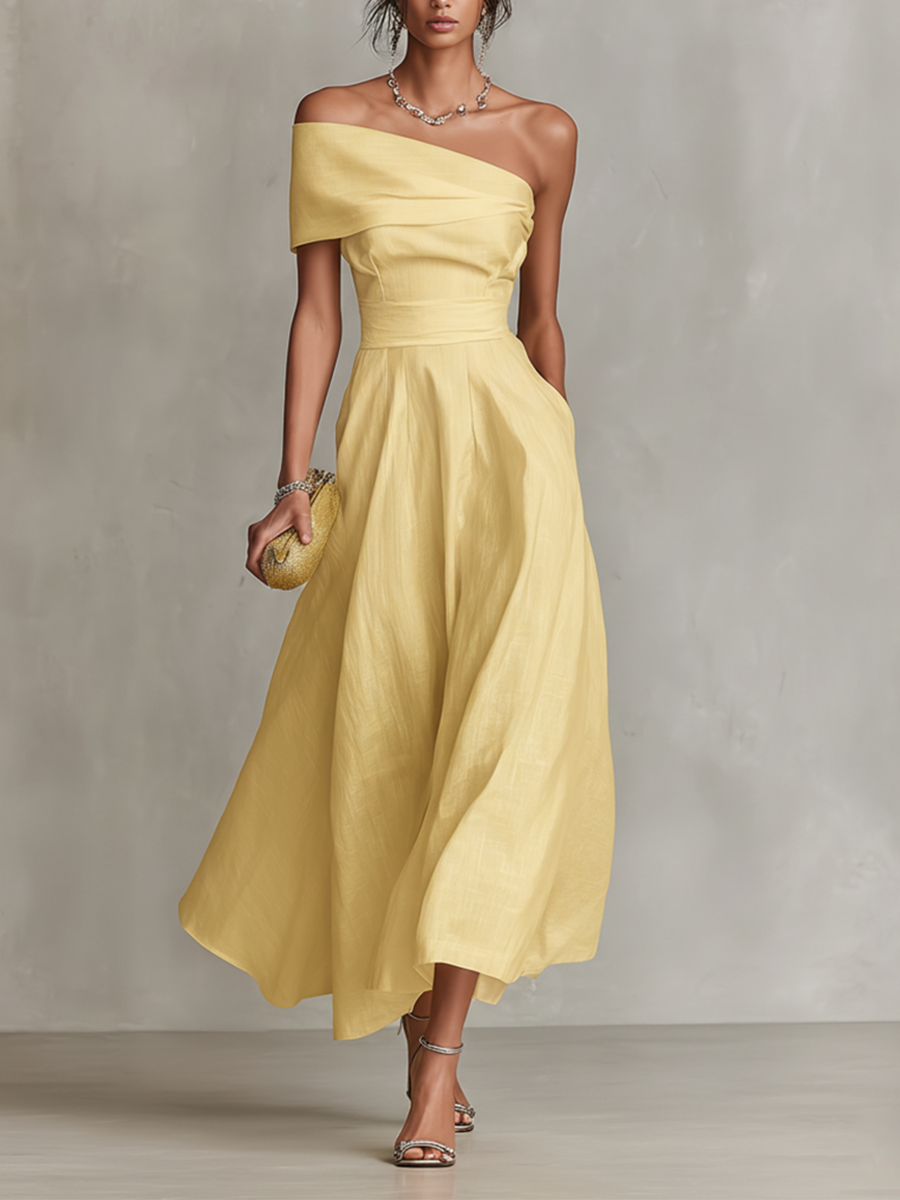 Camille | One-Shoulder Midi Dress