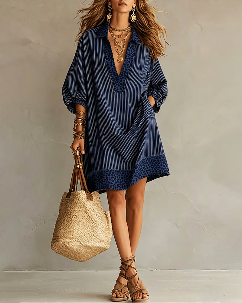Luna™ | Bohemian Striped Shirt Dress