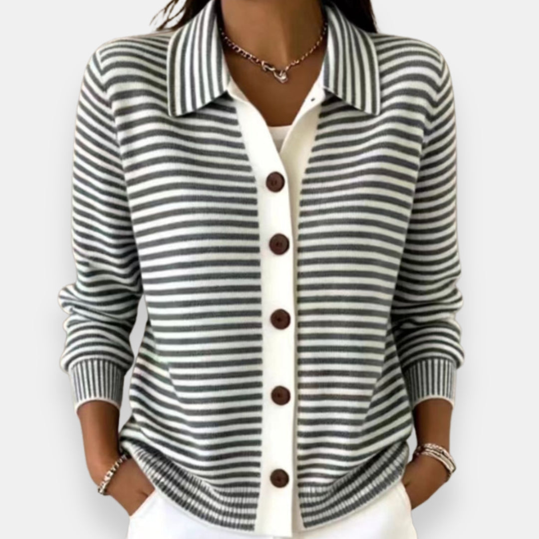Lesley | The Striped Cardigan