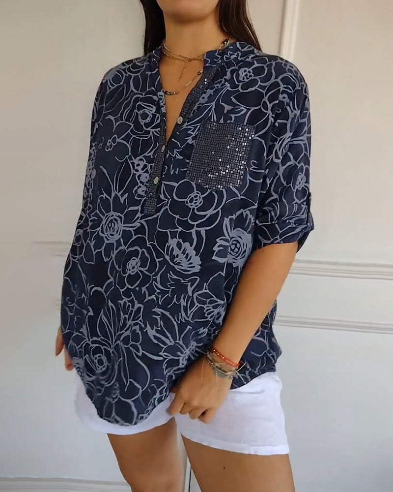Cassie™ | Floral Print Relaxed Blouse
