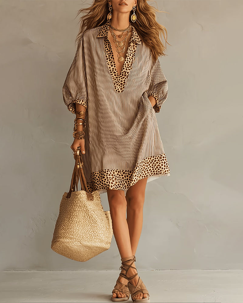 Luna™ | Bohemian Striped Shirt Dress