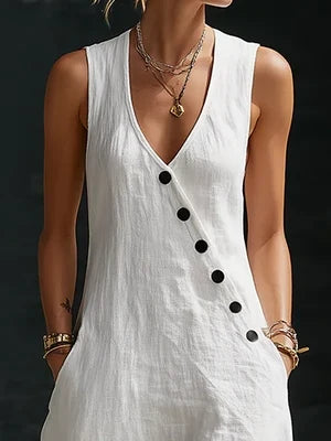 Sefi | Minimalist Button-Front Maxi Dress