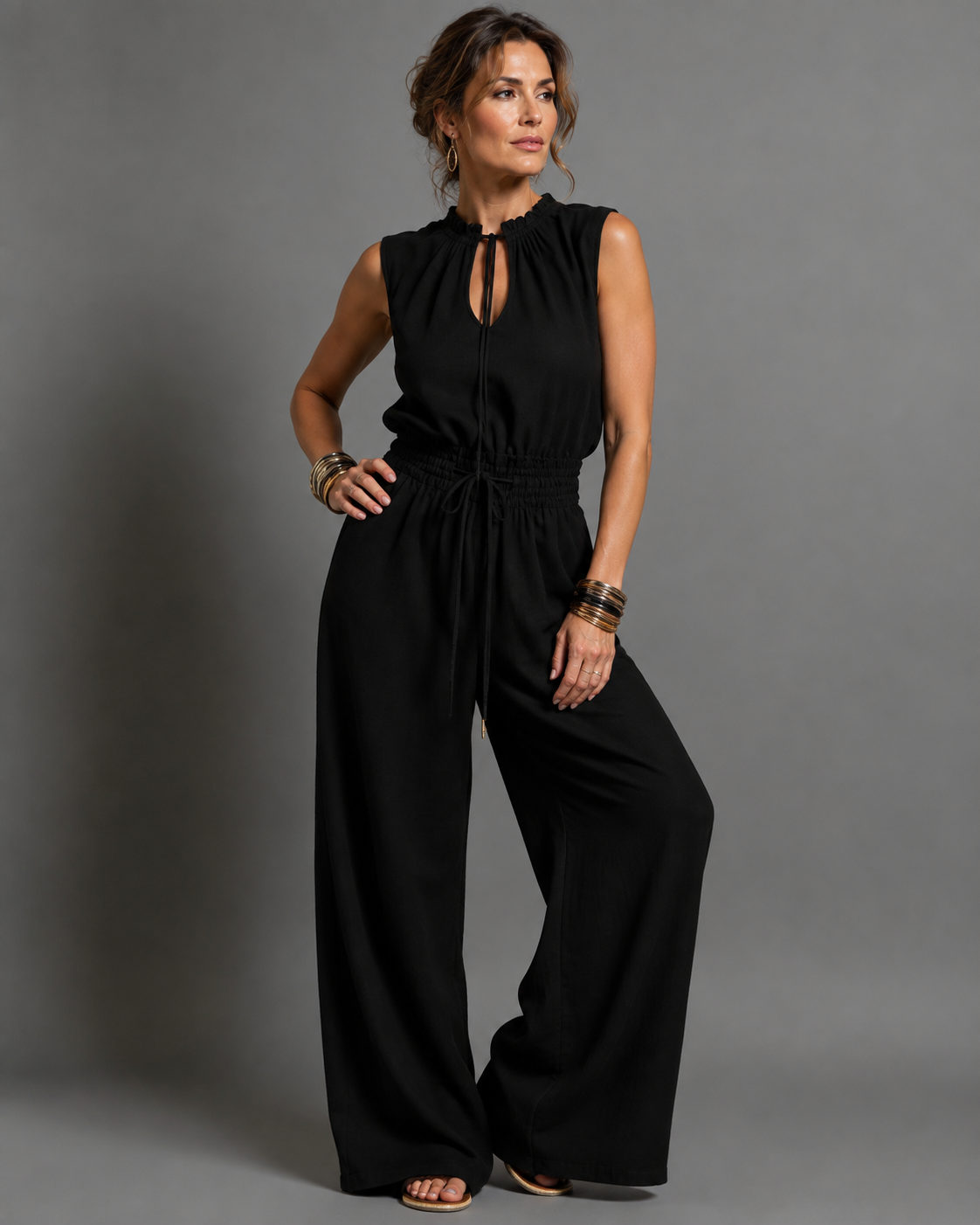 Jette™ | Sleeveless Wide-Leg Jumpsuit
