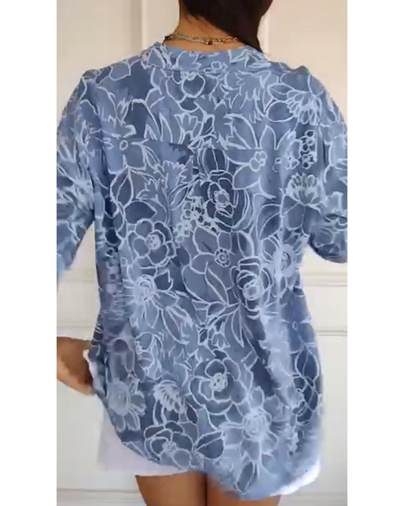 Cassie™ | Floral Print Relaxed Blouse