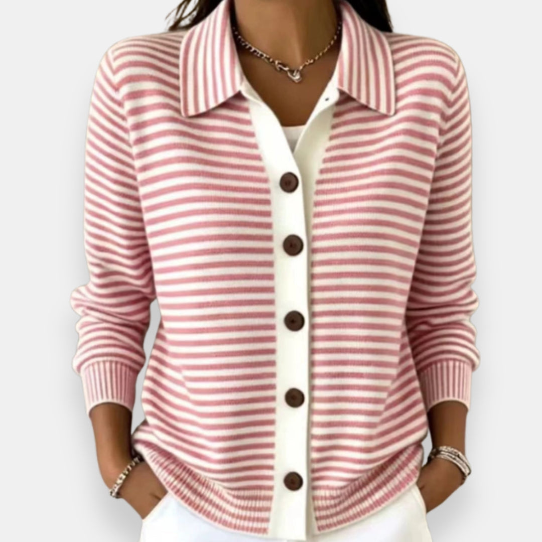 Lesley | The Striped Cardigan