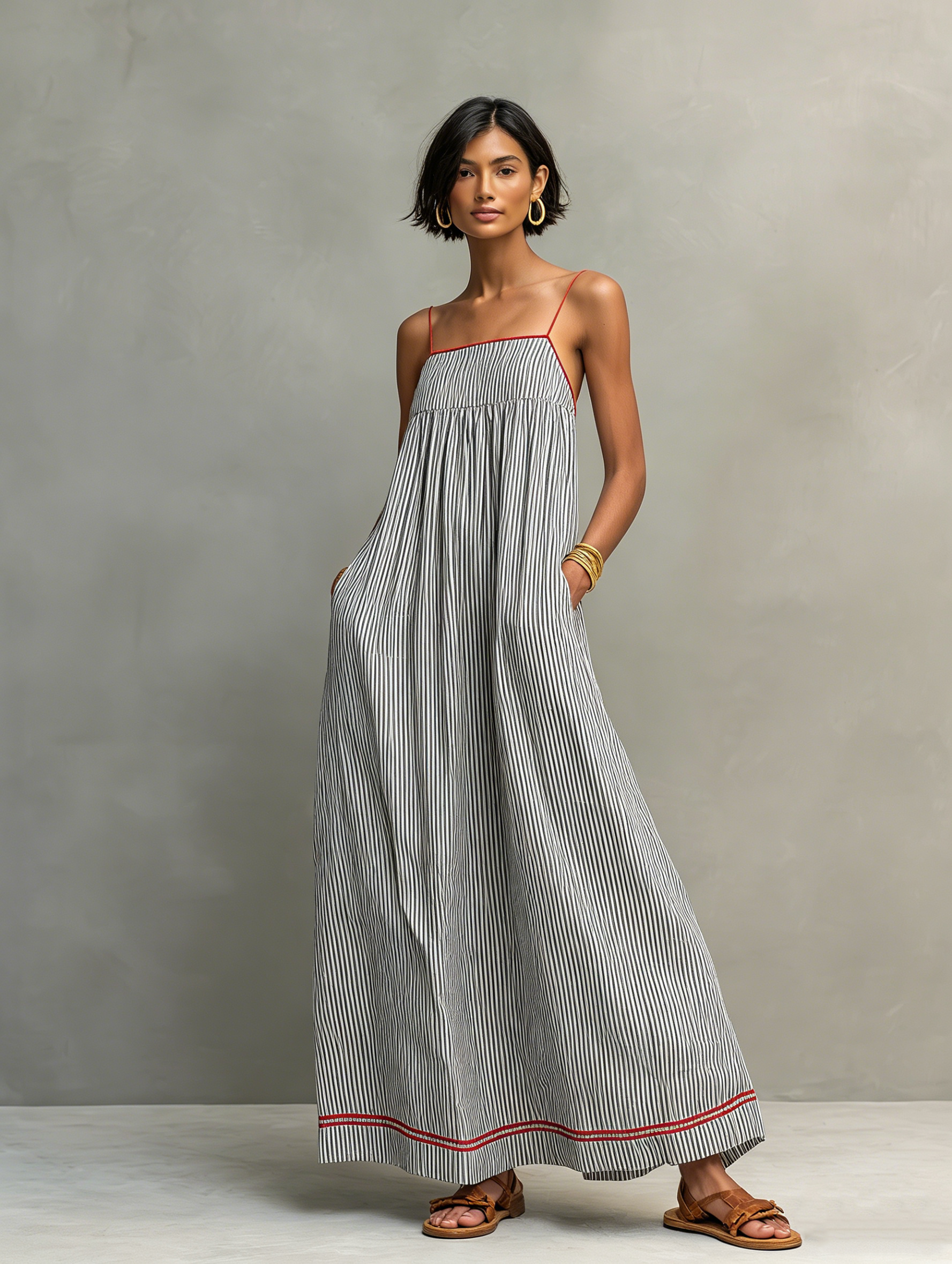 Aveline™ | Mediterranean Stripe Maxi Dress