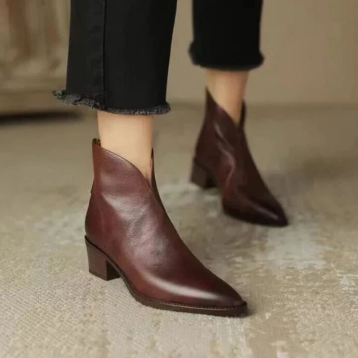 Claudine™ | Luxury Low Heel Ankle Boots