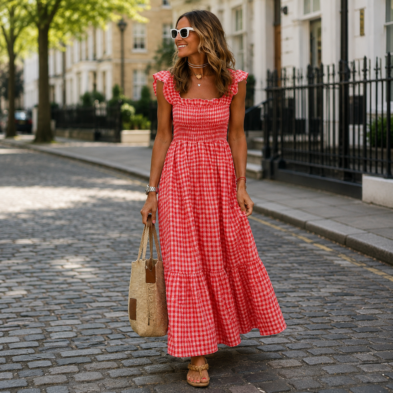 Amelia™ | Gingham Maxi Dress