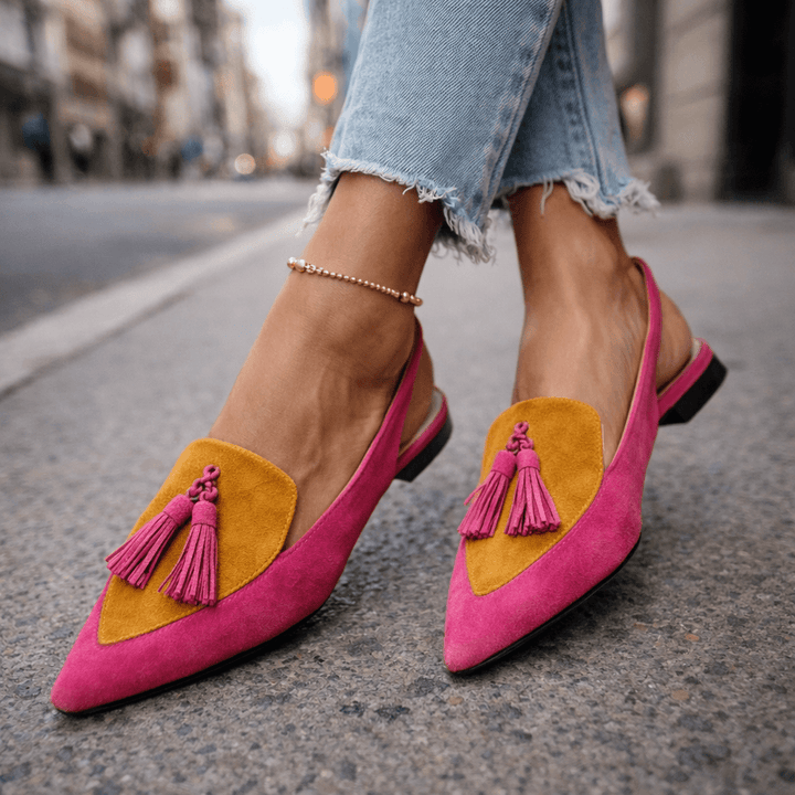Sienna™ | Statement Tassel Slingback Flats