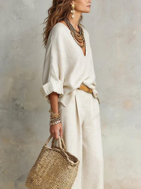Tara | Natural Linen Resort Set