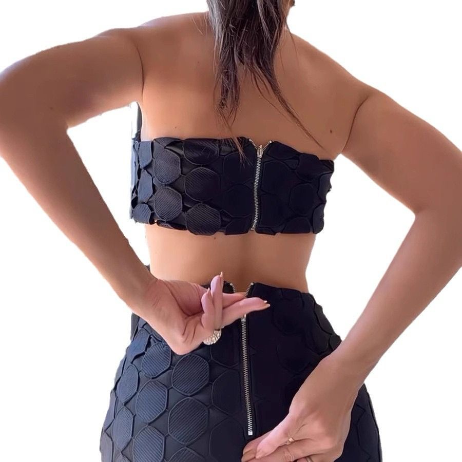 Freya | Coin-Trim Tube Top & Skirt Set