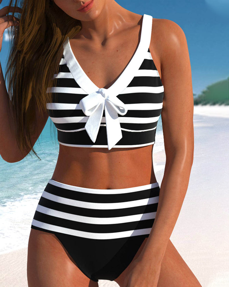 BÉIBHINN | HIGH-WAISTED STRIPED BIKINI