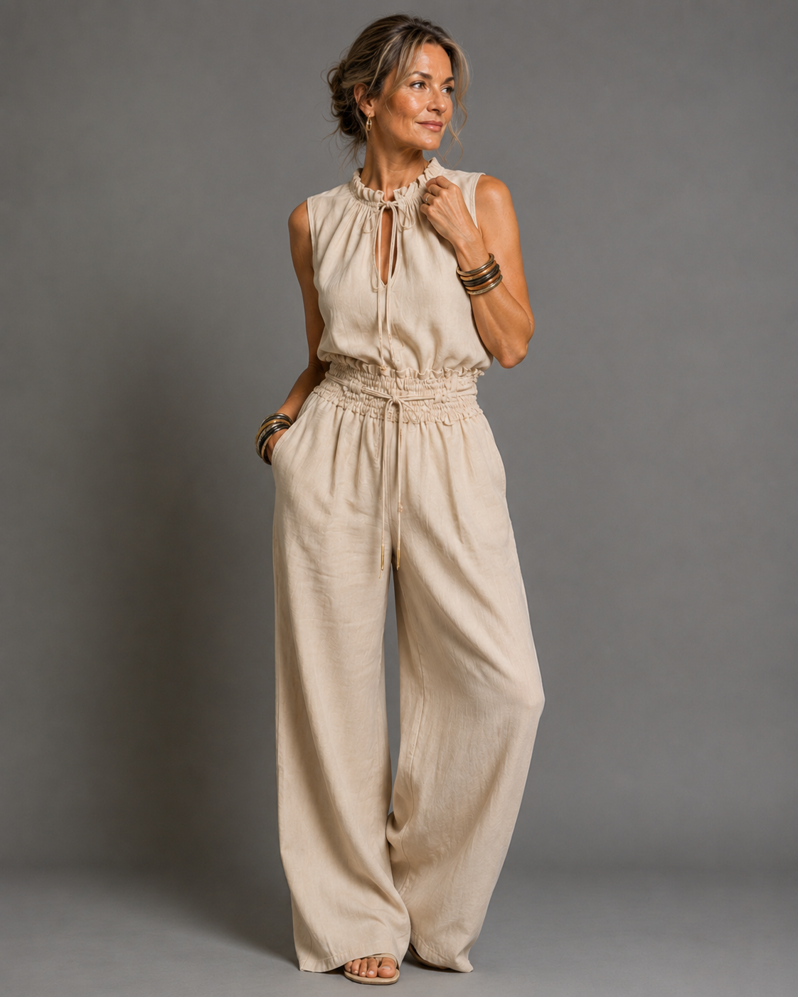 Jette™ | Sleeveless Wide-Leg Jumpsuit
