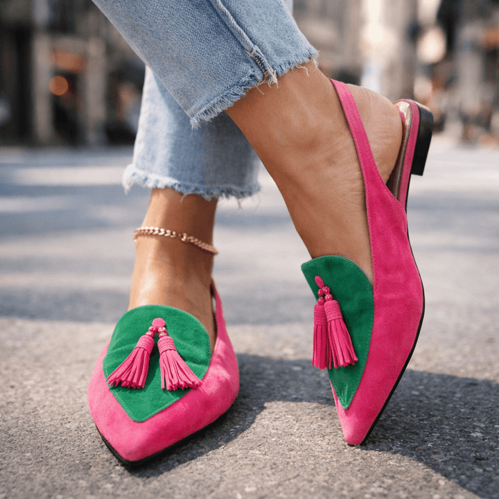 Sienna™ | Statement Tassel Slingback Flats