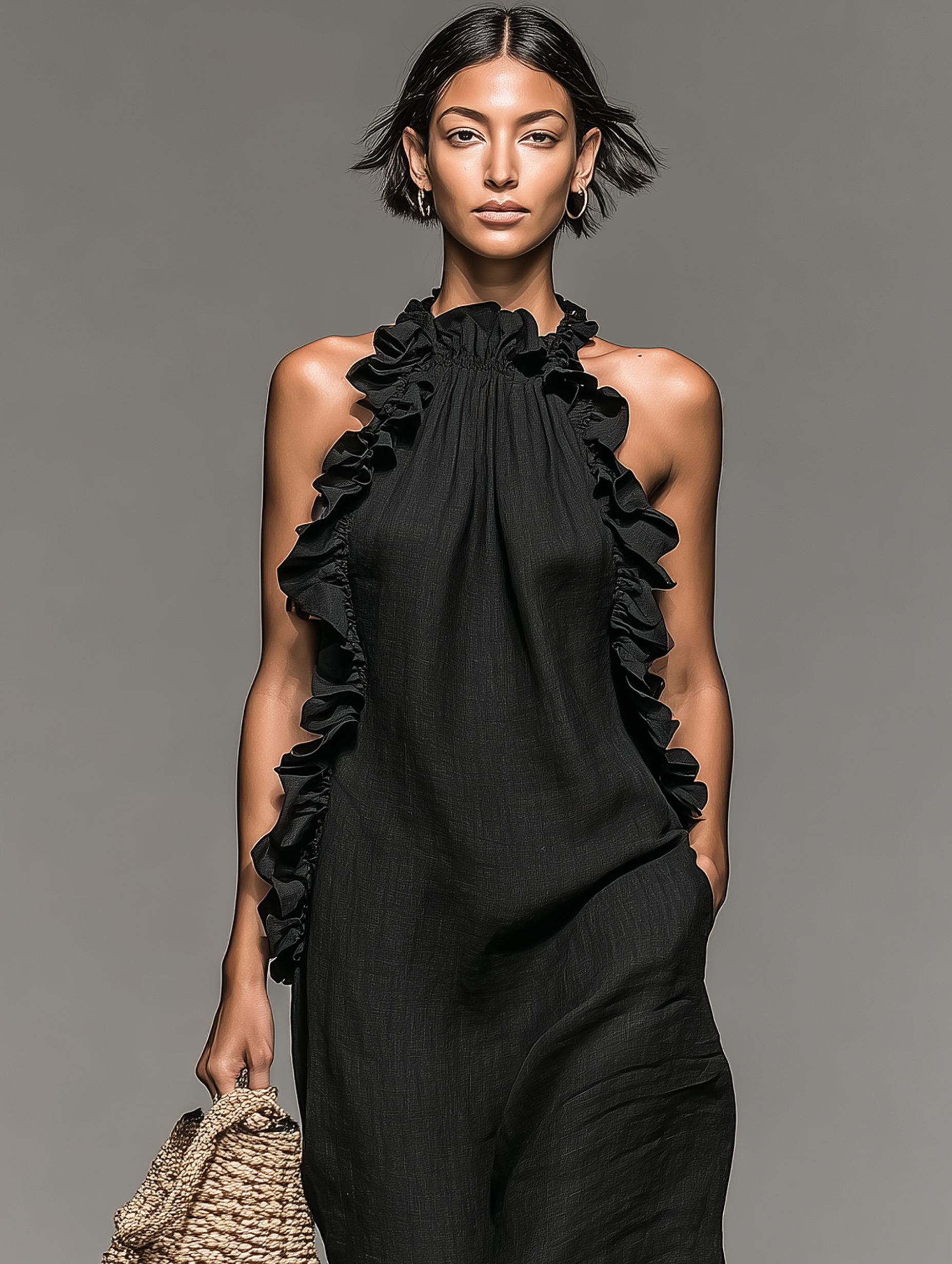 Esméa™ | Ruffle-Trim Linen-Blend Jumpsuit
