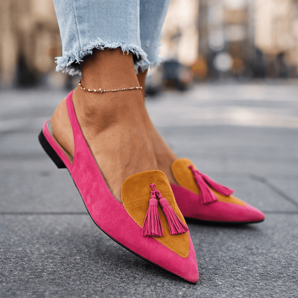 Sienna™ | Statement Tassel Slingback Flats