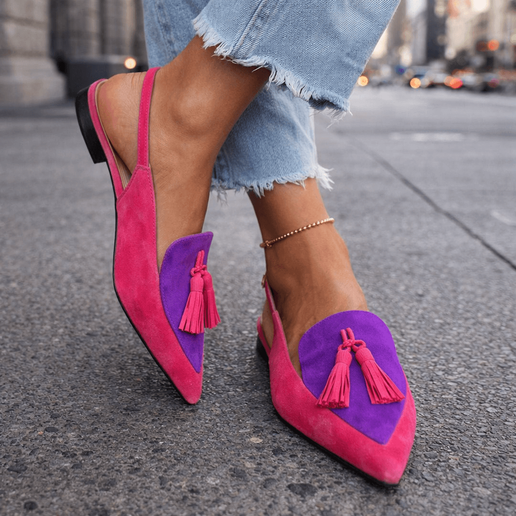 Sienna™ | Statement Tassel Slingback Flats