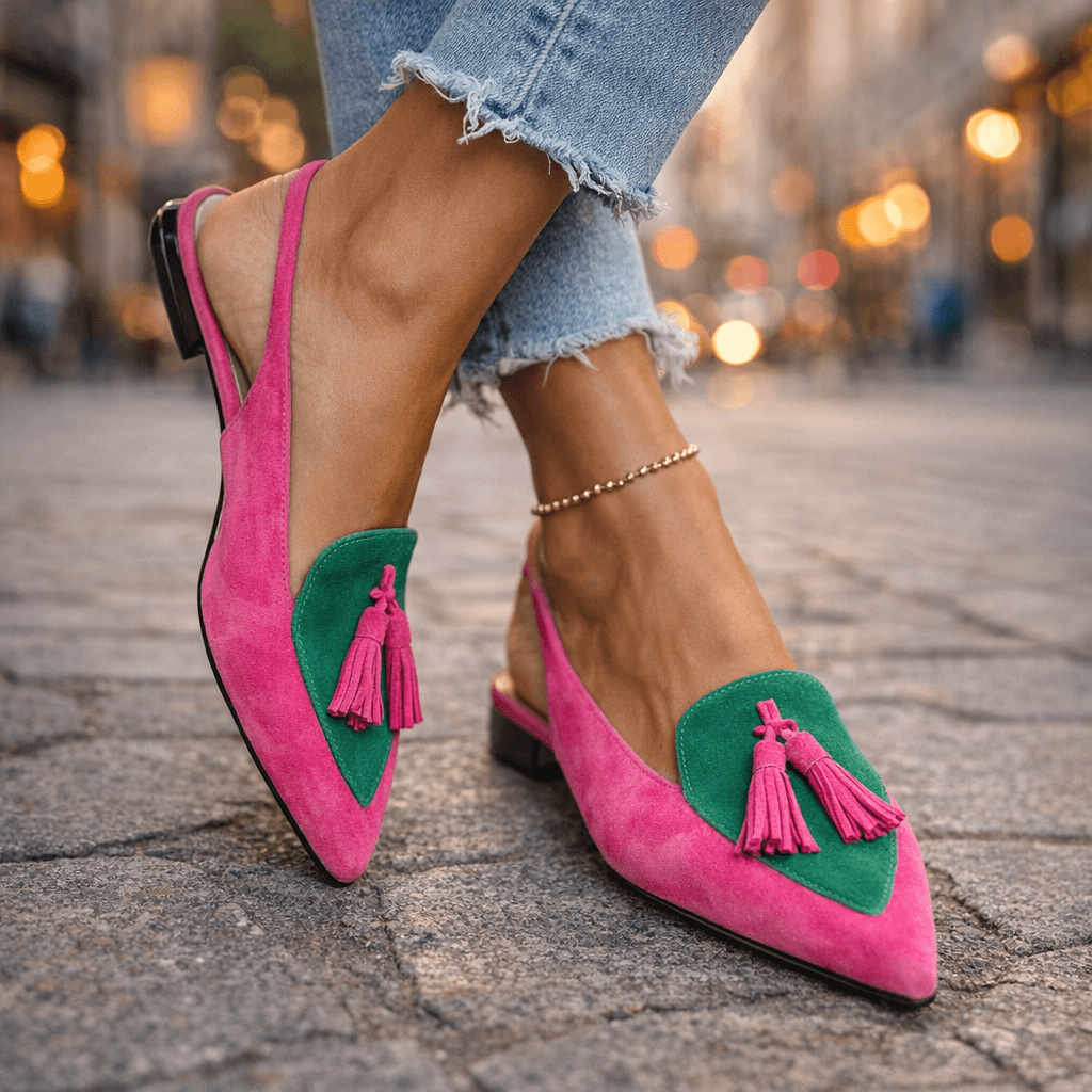 Sienna™ | Statement Tassel Slingback Flats