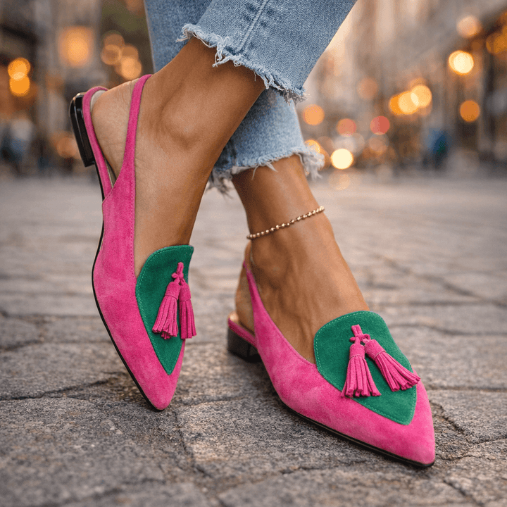 Sienna™ | Statement Tassel Slingback Flats