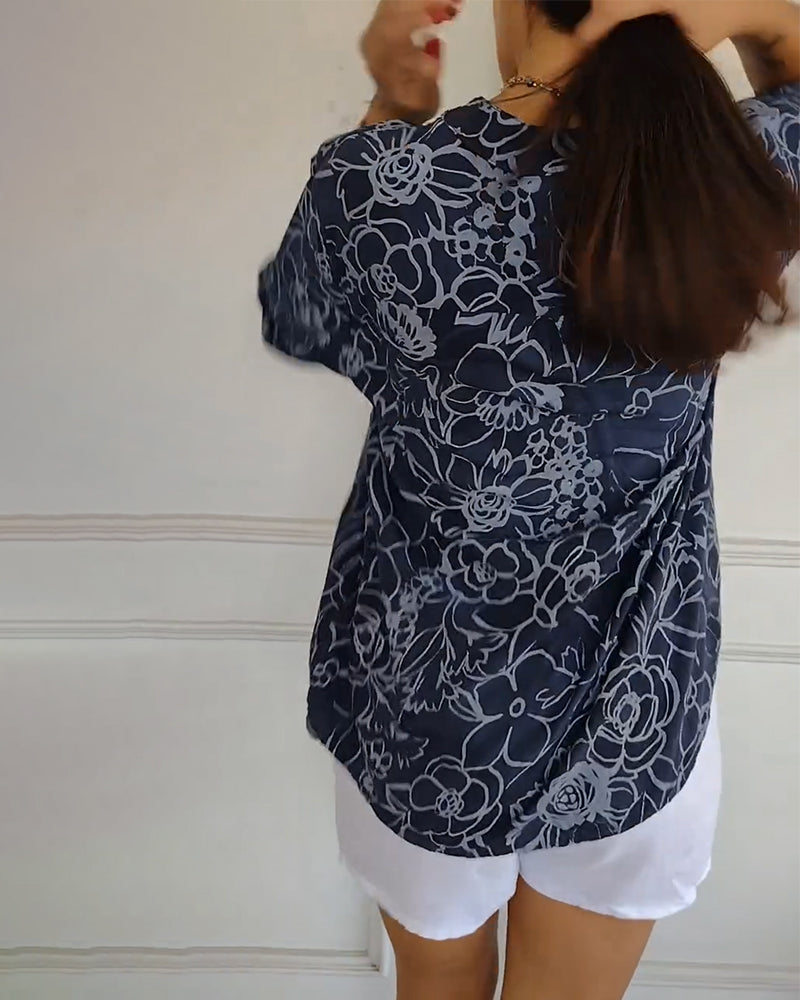 Cassie™ | Floral Print Relaxed Blouse