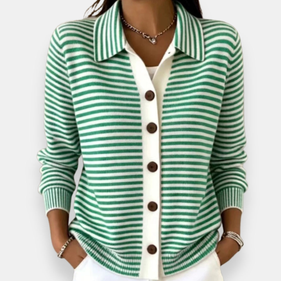 Lesley | The Striped Cardigan