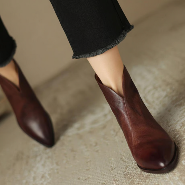 Claudine™ | Luxury Low Heel Ankle Boots