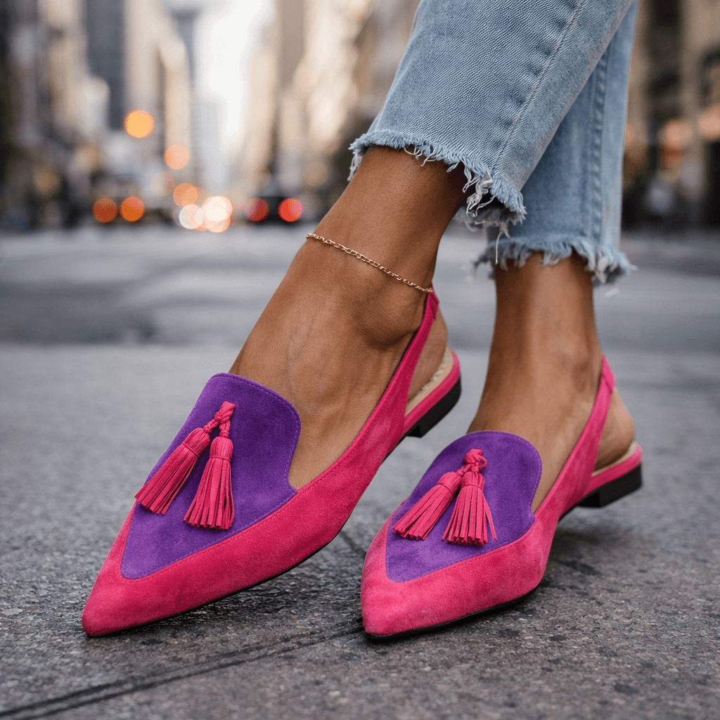 Sienna™ | Statement Tassel Slingback Flats
