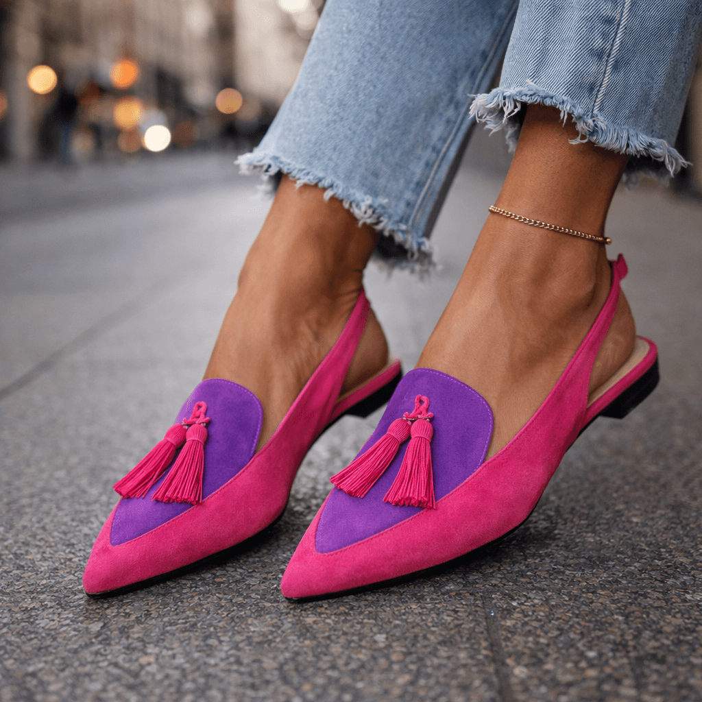 Sienna™ | Statement Tassel Slingback Flats