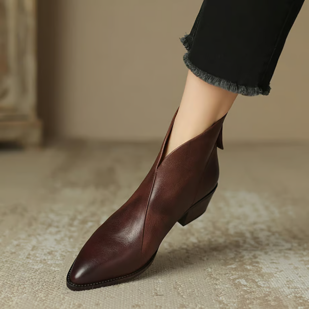 Claudine™ | Luxury Low Heel Ankle Boots