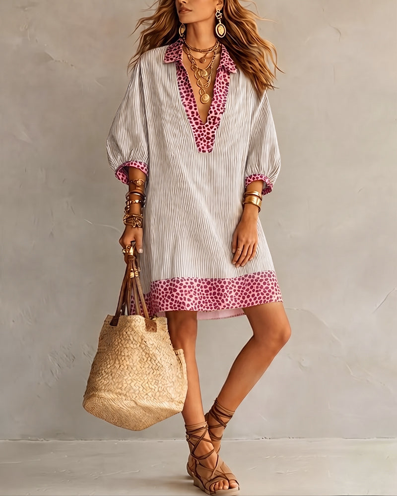 Luna™ | Bohemian Striped Shirt Dress