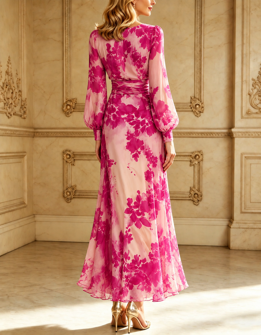 Fiorella | Floral Wrap V-Neck Maxi Dress