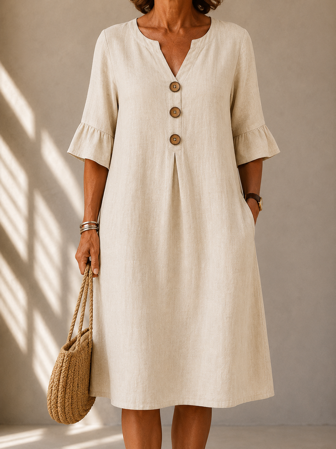 Eleanor™ | Button-Front Cotton Dress