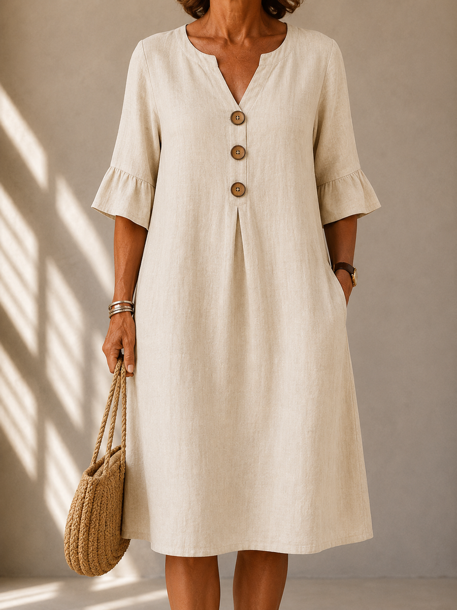 Eleanor™ | Button-Front Cotton Dress