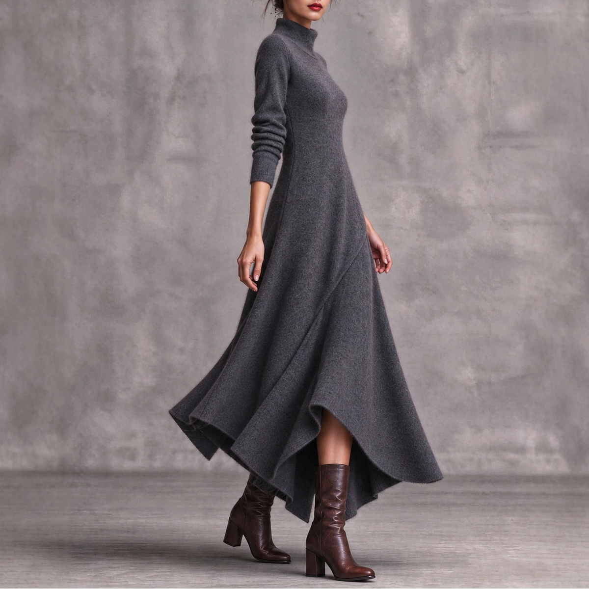 Francesca | Turtleneck Top & Asymmetric Skirt Set