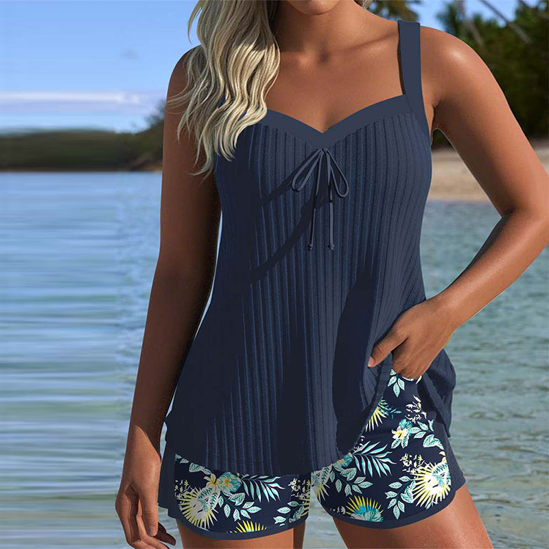 CAOILFHIONN | STRIPED TANKINI SET WITH BEACH SHORTS