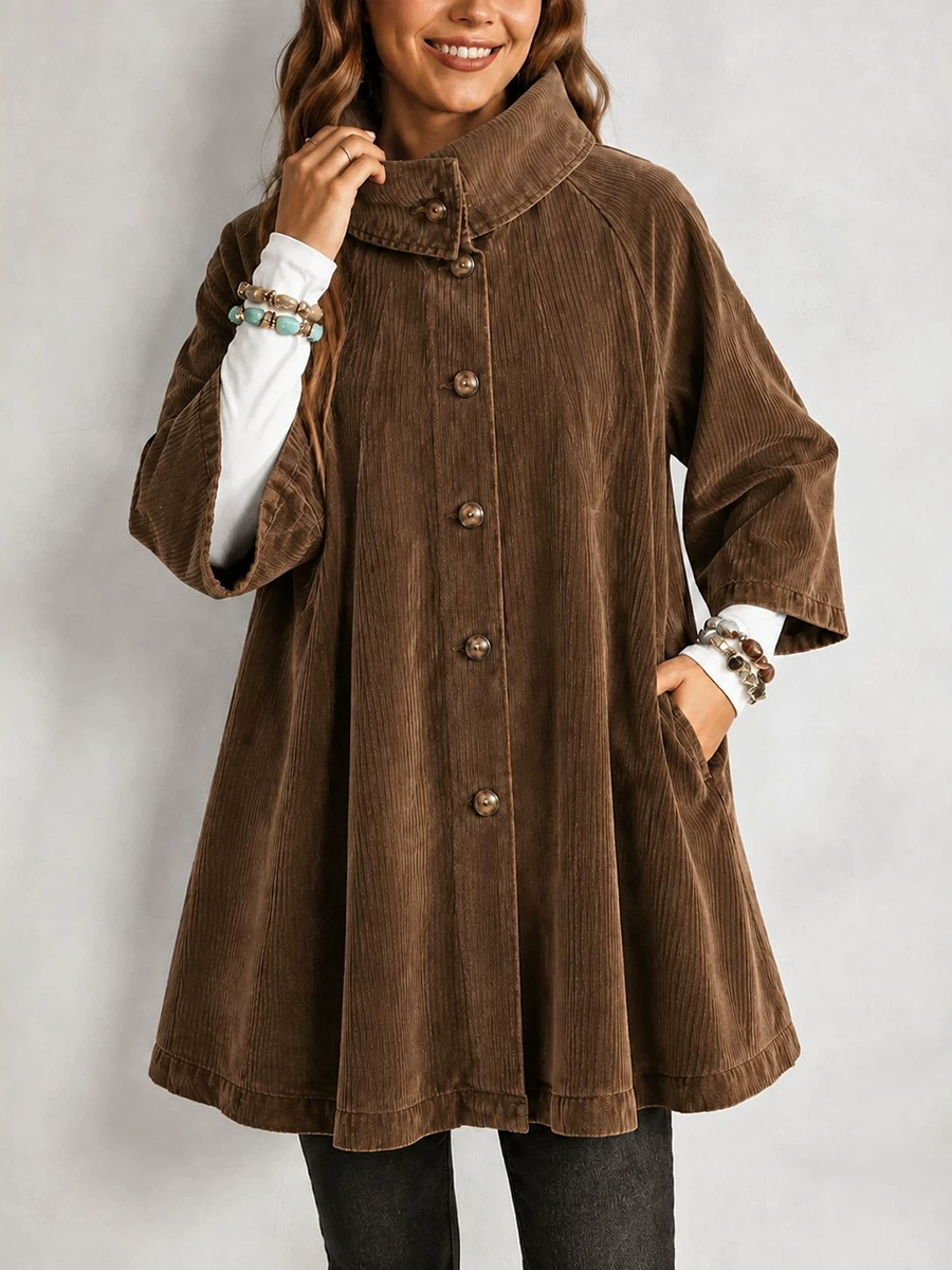 Casual Corduroy Button Front Jacket