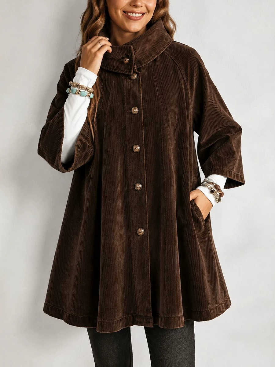 Casual Corduroy Button Front Jacket