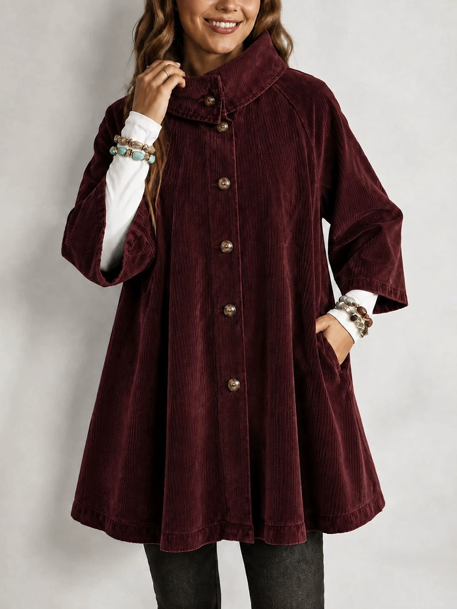 Casual Corduroy Button Front Jacket