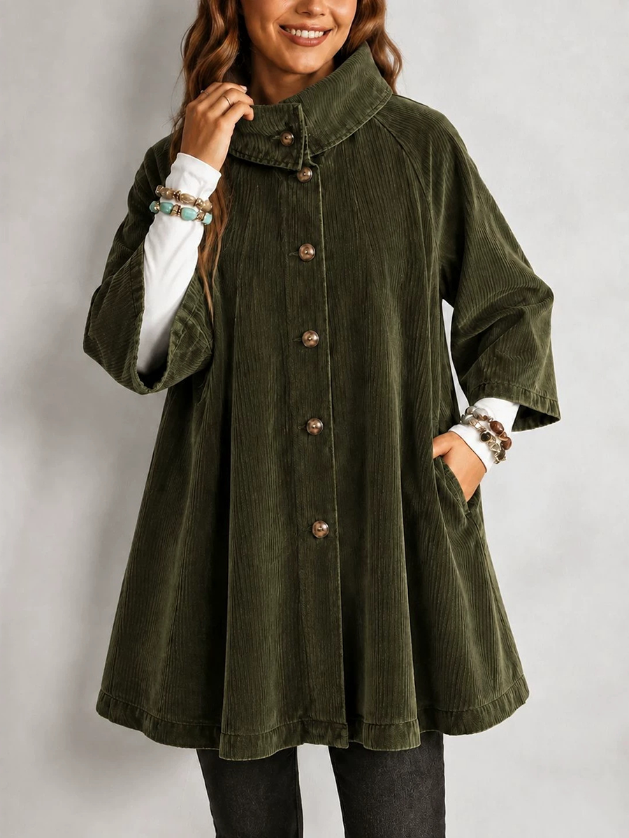 Casual Corduroy Button Front Jacket