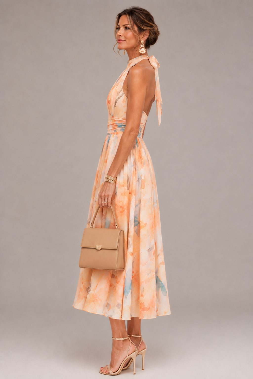 Aurora™ | Watercolour Halter Maxi Dress