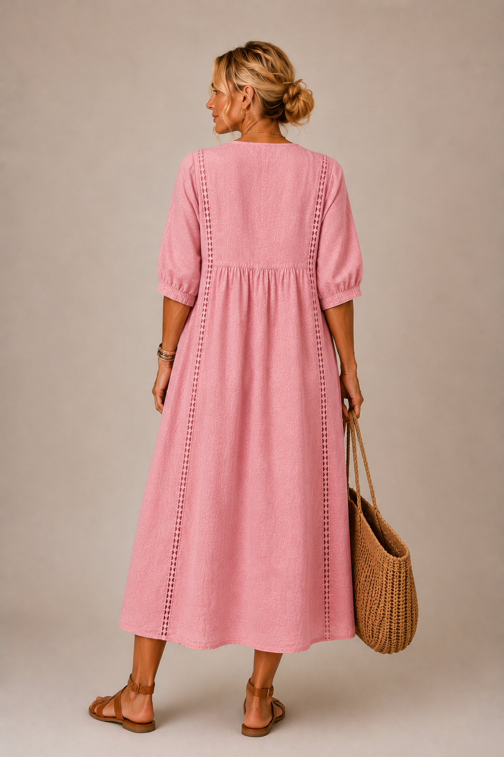 Sefi™ | Premium Linen Blend Midi Dress