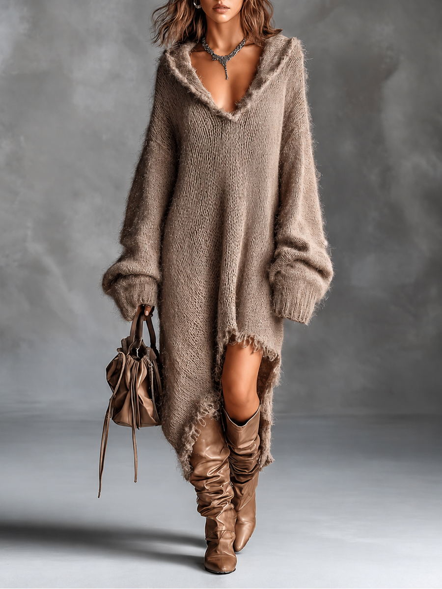 Ludovica | Hooded Oversized Knit Dress